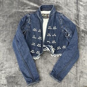 Vintage Jean Paul Gaultier Denim Jacket Womens Size 42 USA 8Cropped 90s Y2K